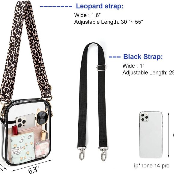 Clear Crossbody Bag, Stadium-Approved PVC Clear Purse, Transparent Messenger Bag - Picture 2 of 8